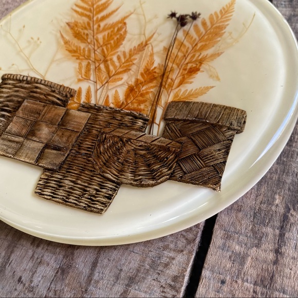 Vintage Accents Vintage Pressed Flower Resin Hot Plate Poshmark